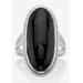 Women's Sterling Silver Natural Black Onyx Split Shank Ring by PalmBeach Jewelry in Onyx (Size 9)