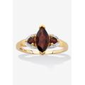 Women's Yellow Gold Over Silver Marquise Cut Red Garnet Ring (1 11/16 cttw.) by PalmBeach Jewelry in Yellow Gold (Size 7)