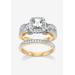 Women's Gold over Silver Bridal Ring Set Cubic Zirconia (1 3/4 cttw TDW) by PalmBeach Jewelry in Gold (Size 7)