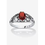 Women's Sterling Silver Swirl Simulated Birthstone Ring by PalmBeach Jewelry in January (Size 10)