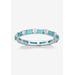Women's Sterling Silver Simulated Birthstone Eternity Ring by PalmBeach Jewelry in December (Size 9)