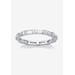 Women's Sterling Silver Simulated Birthstone Eternity Ring by PalmBeach Jewelry in April (Size 6)