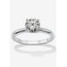 Women's Sterling Silver Cubic Zirconia Solitaire Engagement Ring by PalmBeach Jewelry in Cubic Zirconia (Size 7)