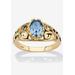 Women's Gold over Sterling Silver Open Scrollwork Simulated Birthstone Ring by PalmBeach Jewelry in March (Size 10)