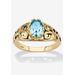 Women's Gold over Sterling Silver Open Scrollwork Simulated Birthstone Ring by PalmBeach Jewelry in December (Size 7)