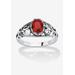 Women's Sterling Silver Swirl Simulated Birthstone Ring by PalmBeach Jewelry in July (Size 5)