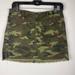 American Eagle Outfitters Skirts | American Eagle Camo Denim Skirt Green Womens Size 4 Button Fly Cargo Raw Ravel | Color: Green | Size: 4