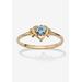 Women's Yellow Gold-Plated Simulated Birthstone Ring by PalmBeach Jewelry in March (Size 9)