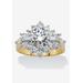 Women's Yellow Gold Plated Round Starburst Ring Cubic Zirconia (3 5/8 cttw TDW) by PalmBeach Jewelry in Yellow Gold (Size 10)