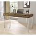 Corrigan Studio® Ilianny Desk Wood/Metal in Brown/Gray | 31 H x 55 W x 23.5 D in | Wayfair 8C42B5F4D9434476B0868D5651E9BC7E