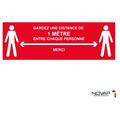 Panneau Distance de sécurité 1m - Rouge - spécial sol - 450x150 mm - 4007373 - rouge