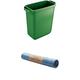 Durable Abfallbehälter Durabin 60 Liter, grün, 1800496020 + The Sustainable People Recycling Müllsäcke 60L, 20er Rolle, Blauer Engel