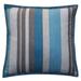 Jiti Indoor Martin Teal Striped Patterned Decorative Accent Square Throw Pillow 20 x 20