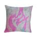 Handmade Modern Throw Pillows With Insert Pink White Velvet 16x16 in