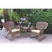 Windsor Honey Wicker Rocker Chair And End Table Set With Chair Cushion