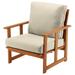 Eucalyptus Grandis Wood Cushioned Club Chair, Beige by National Tree Company - 31 in