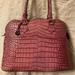 Dooney & Bourke Bags | Made In Italy-Dooney & Bourke Crocodile Embossed Pink Leather/Large Satchel | Color: Pink | Size: 15” X 11”