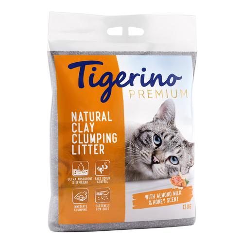 2 x 12 kg Tigerino Premium Katzenstreu zum Sonderpreis! - Mandelmilch- & Honigduft