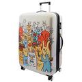 House Of Leather Large Size Suitcase Cartoon Print Hard Shell Four Wheel Expandable Luggage