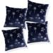 Deconovo Soft Velvet Silver Foil Print Floral Pattern Throw Pillow Covers Set Of 4 Polyester in Blue | 46 H x 46 W x 1 D in | Wayfair CS26062M-4