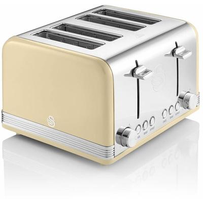4 Slice Retro Cream Toaster - cr...