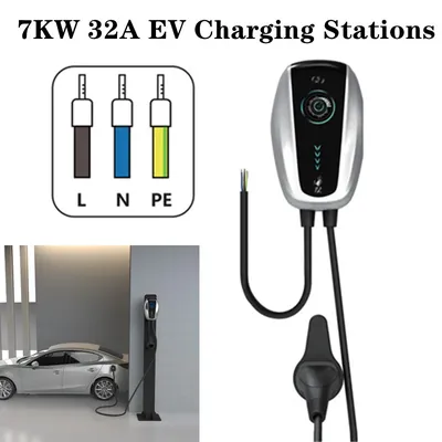 GKFLY-Chargeur de Station de Recharge pour Véhicule Électrique Boîtier Mural de Voiture avec SAE