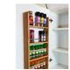 Solid Oak Spice Rack 5 Shelves for Kitchen Door or Cupboard Hanging Storage of Herbs Spices Jars Bottles Packets with Open Shelf