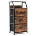 3 Drawer Storage Organizer Dresser with Wood Top and Sturdy Steel Frame-Rustic Brown