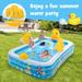 Inflatable Swimming Pool Duck Themed Kiddie Pool with Sprinkler for Age Over 3 - 96.5" x 68" x 37.5"(L x W x H)