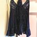 Free People Tops | Boho Black Top Lace Fringe Detail Vintage Summer Spring Hippie 90s Y2k | Color: Black | Size: S