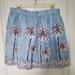 J. Crew Skirts | J. Crew 100% Linen Blue Skirt W/Palm Trees-Size 10 | Color: Black/Blue | Size: 10