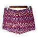 Free People Shorts | Free People Mid Rise Tribal Print Combo Short, Wild Plum Size 4 | Color: Purple | Size: 4