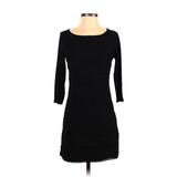 White House Black Market Casual Dress - Mini Crew Neck 3/4 Sleeve: Black Solid Dresses - Women's Size X-Small