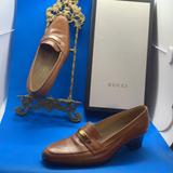 Gucci Shoes | Gucci Leather Heeled Shoes Style #100 1061 36.5 C | Color: Brown/Gold | Size: 6.5