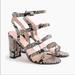 J. Crew Shoes | New J. Crew Stella Strappy Snake Sandals High Heel 10 | Color: Black/Tan | Size: 10