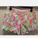 Lilly Pulitzer Shorts | Lilly Pulitzer The Buttercup Shorts Cotton Scalloped Edges | Color: Blue/Pink | Size: 0