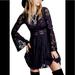 Free People Dresses | Free People Black Lace Lovers Folk Song Bell Sleeve Cutout Casual Dress | Color: Black | Size: S