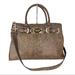 Michael Kors Bags | Michael Kors Brown Hamilton Snake Embossed Satchel | Color: Brown/Gold | Size: Large