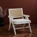 Accent Chair - Birch Lane™ Huck Rattan Accent Chair Linen/Wood in White/Brown | 31.1 H x 21.7 W x 25.8 D in | Wayfair