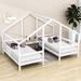 Viv + Rae™ Broadwater Double Twin Size House Style Platform Beds w/ Built-In Table, Wood in White | 68 H x 77 W x 111 D in | Wayfair