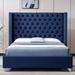 Rosdorf Park D5D9B638889A41D69CED716AEF59E711 Upholstered/Velvet in Blue/Brown | 60 H x 86 W x 88 D in | Wayfair 074B8081FBFC4FADBAF9C9D0F2F9CE42