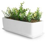 Latitude Run® Ceramic Planter Box Ceramic | 14.37 H x 5.51 W x 4.72 D in | Wayfair 336351C119624FA9BDF6D81B3FE3FD4E