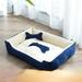 Tucker Murphy Pet™ Bodyn Dog Kennel Cat Kennel Mat All Seasons Universal Pet Supplies Suede/Cotton in Blue | 5 H x 35.4 W x 27.6 D in | Wayfair