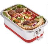 Prep & Savour Briano Bento Boxes Stainless Steel in Gray/Red/White | 3.25 H x 8.75 W x 5.5 D in | Wayfair 8C9D6FB092DB4C10B2B805FD04EED5C9