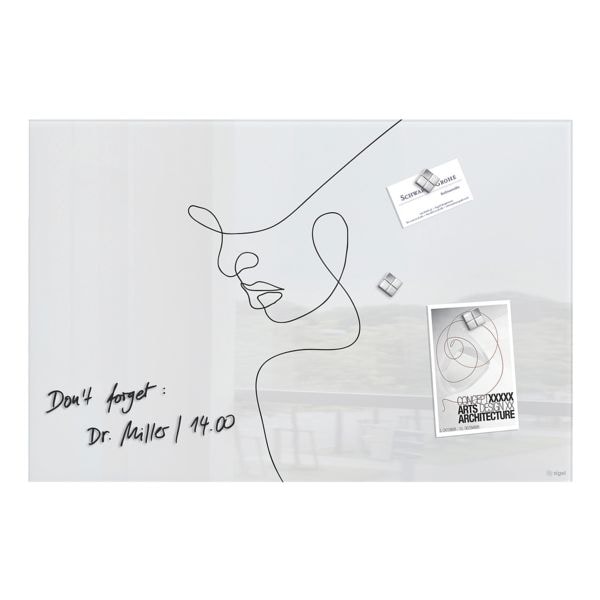 Sigel Glas-Magnettafel »Artverum Line Art« 60 x 40 weiß Image