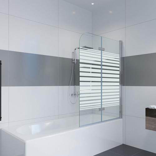 Duschwand für Badewanne 2 tlg Faltwand Duschtrennwand Badewannenaufsatz Duschabtrennung mit 6mm