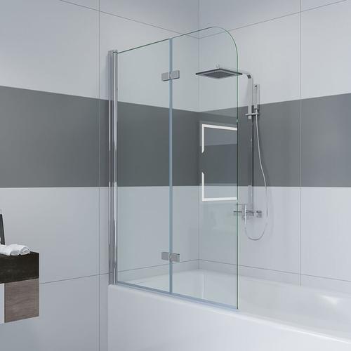 Duschwand für Badewanne 2 tlg Faltwand Duschtrennwand Badewannenaufsatz Duschabtrennung mit 6mm