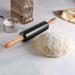 Dolce Black Marble Wood Rolling Pin - 7'6" x 9'6"