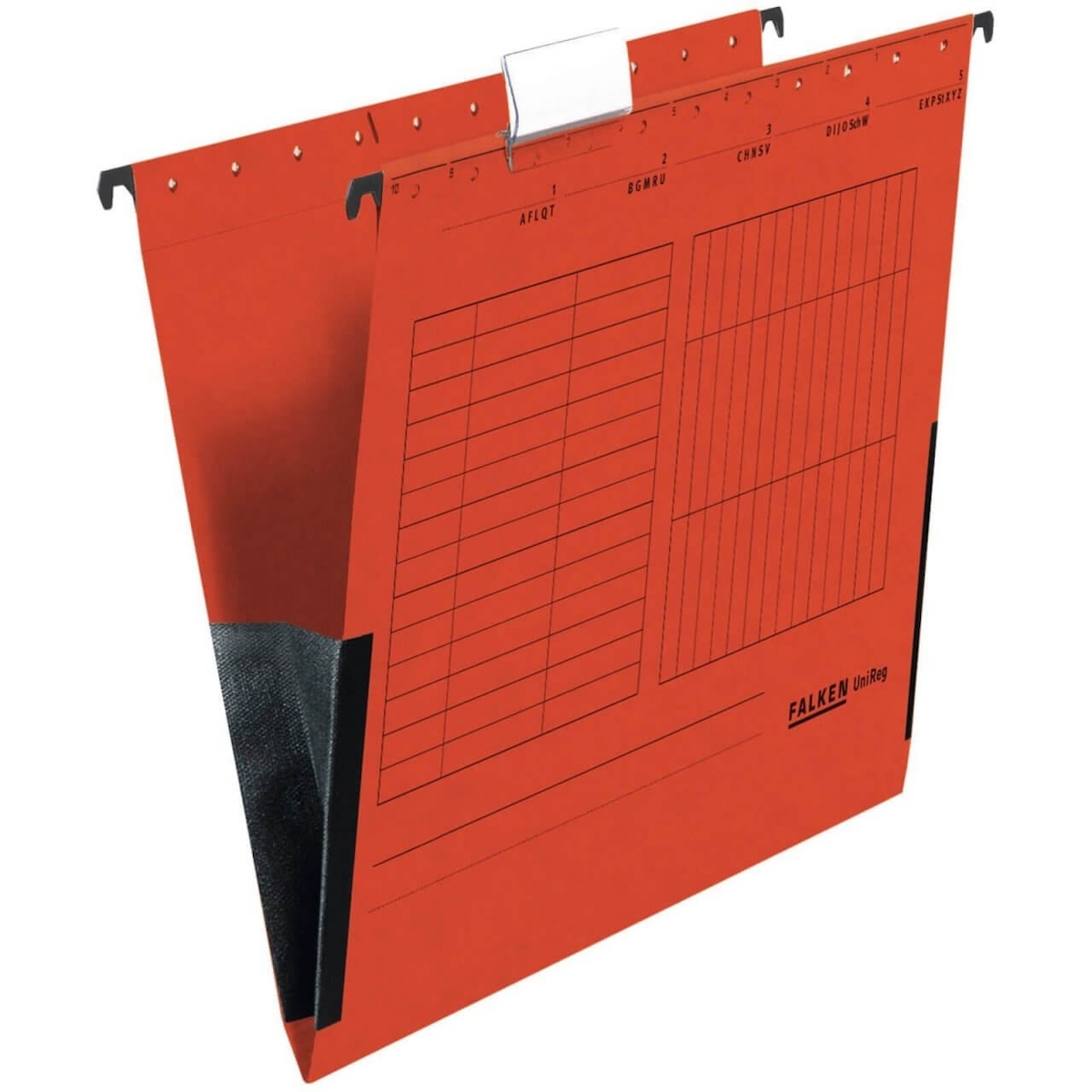 200 x FALKEN Hängetasche DIN A4 UniReg Rot 230 g/m² Kraftkarton mit Leinenfröschen Image