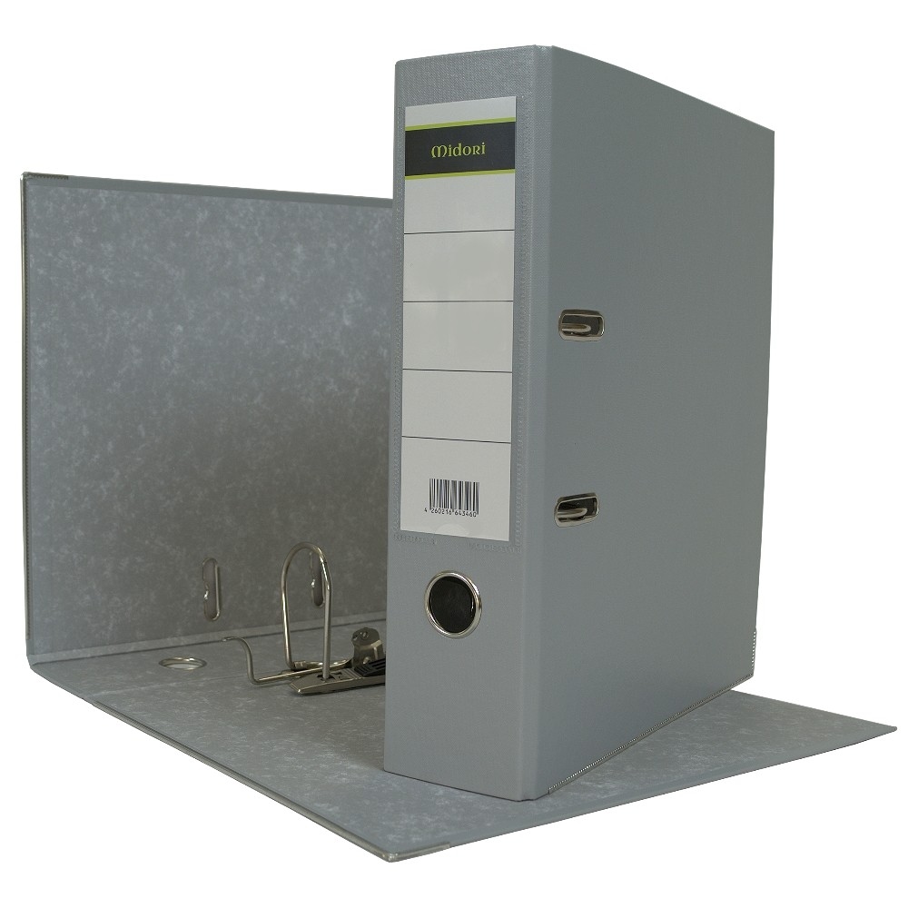 Midori 80 x Ordner A4 8 cm PP Kunststoff Grau Aktenordner Briefordner Breit 80 mm Image